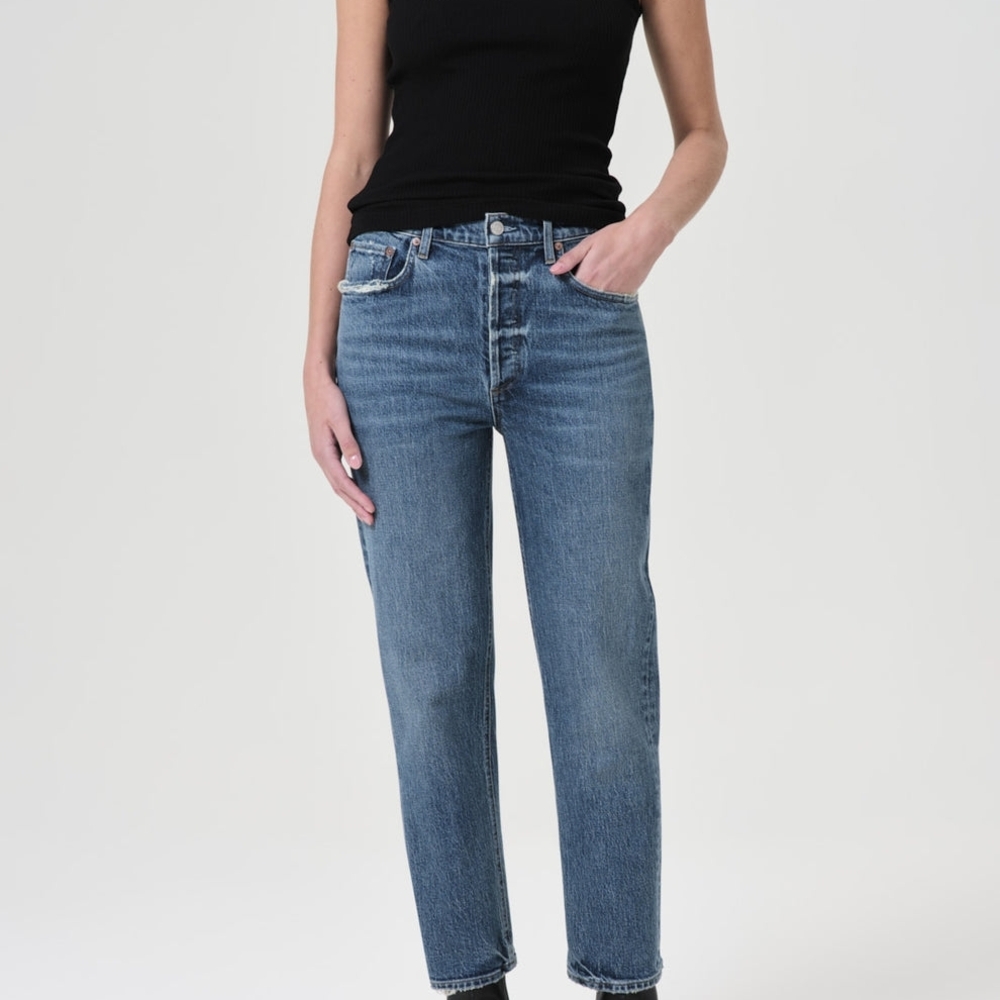 AGOLDE Riley High Rise Straight Leg Jeans – Moore Wash Aritzia Exclusive | Sz25
